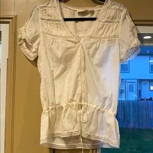 DKNY Cream Lace Top Size L